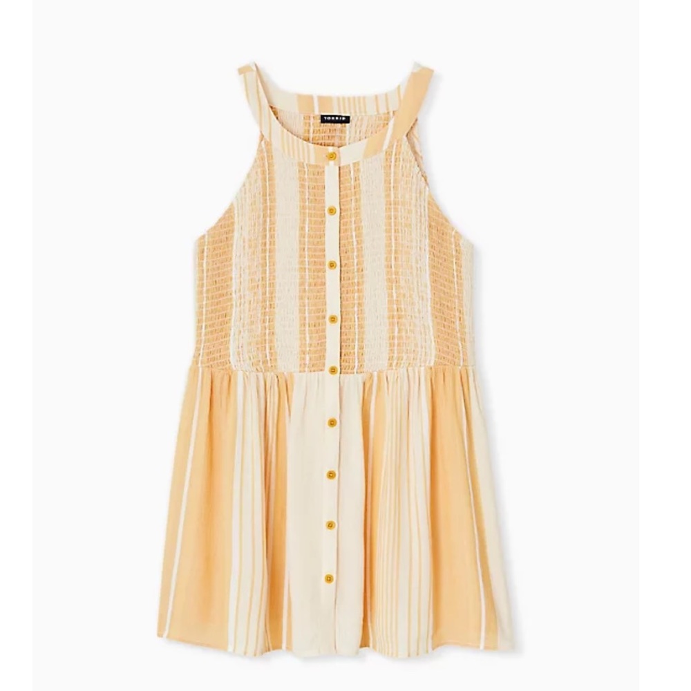 Torrid Stripe Smocked Babydoll Tank